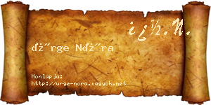 Ürge Nóra névjegykártya