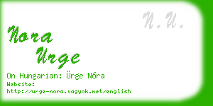 nora urge business card